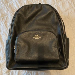 Coach Black Pebbled Leather “Court” Backpack